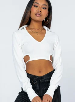 Princess Polly Corbin Long Sleeve Top  White Store