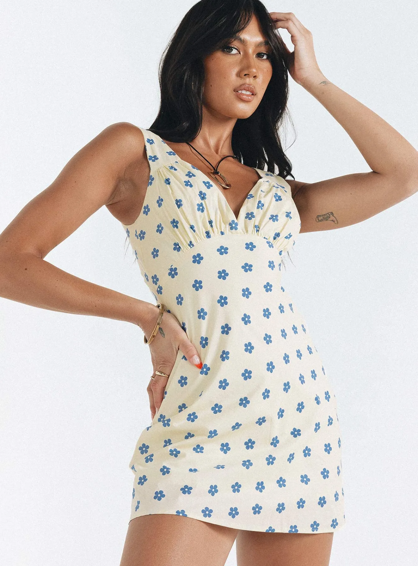 Princess Polly Cordero Mini Dress Yellow Floral Best