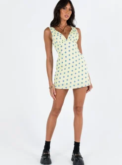 Princess Polly Cordero Mini Dress Yellow Floral Best