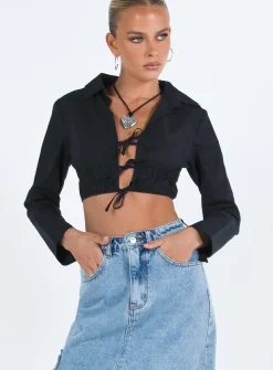 Princess Polly Corio Long Sleeve Top  Black Fashion