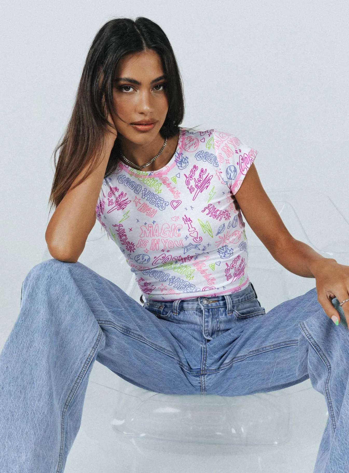 Princess Polly Cosmic Girl Top Multi Outlet
