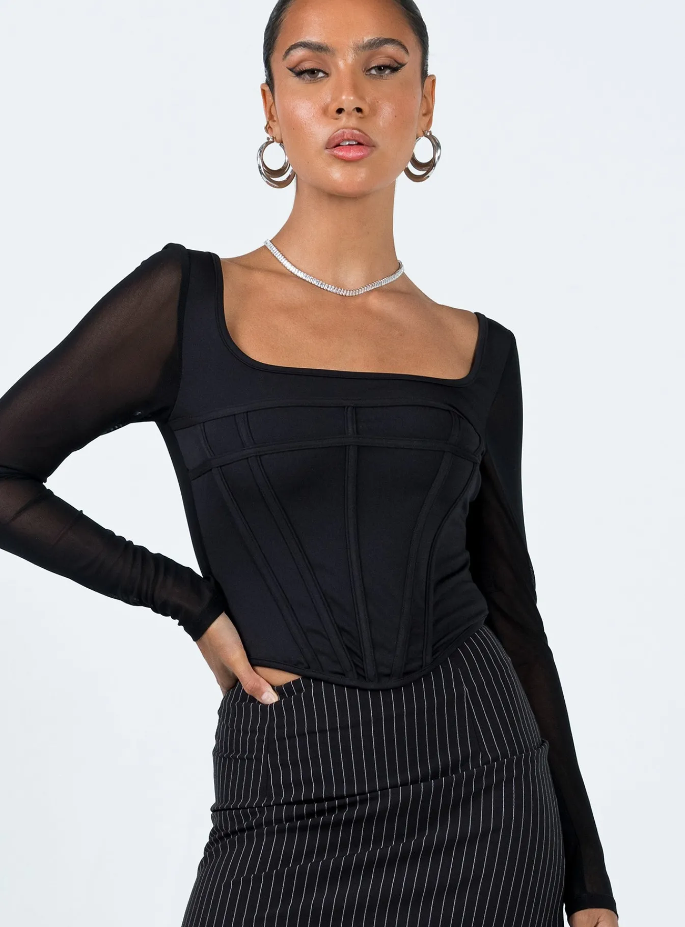 Princess Polly Costello Long Sleeve Top Black Fashion