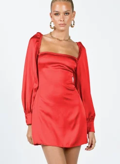 Princess Polly Cottee Satin Mini Dress Red Discount