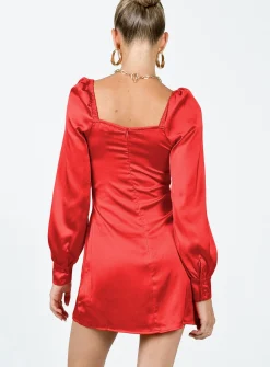 Princess Polly Cottee Satin Mini Dress Red Discount