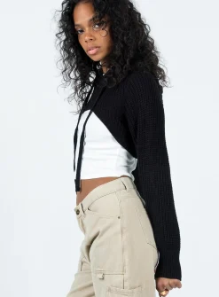 Princess Polly Cotter Bolero Black Discount
