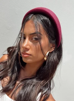 Princess Polly Cotter Headband  Burgundy Store