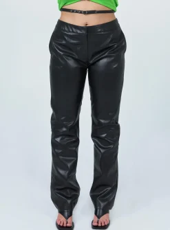 Princess Polly Criss Cross Vegan Pant  Black Cheap