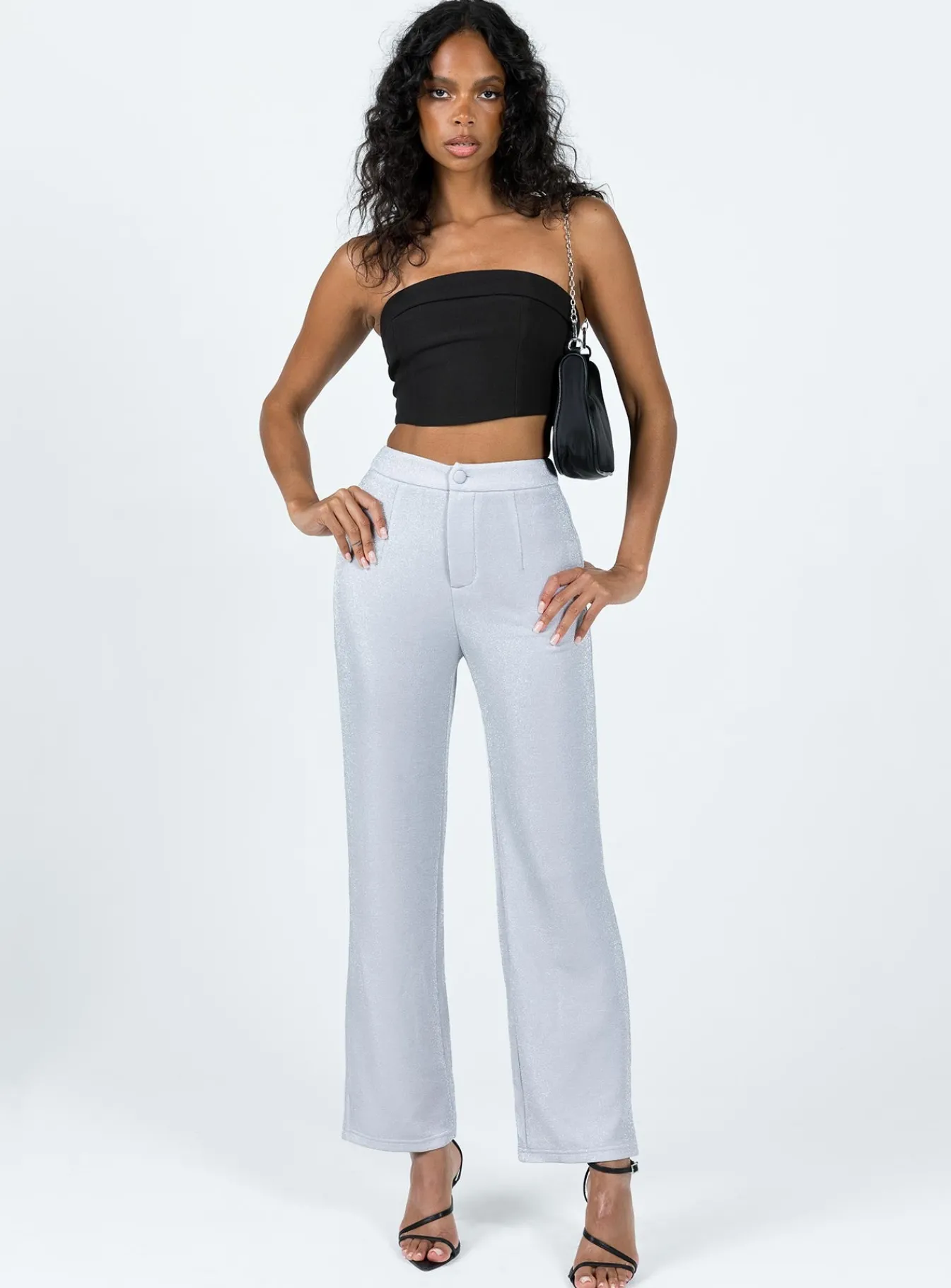 Princess Polly Croft Pantsglitter Silver Outlet