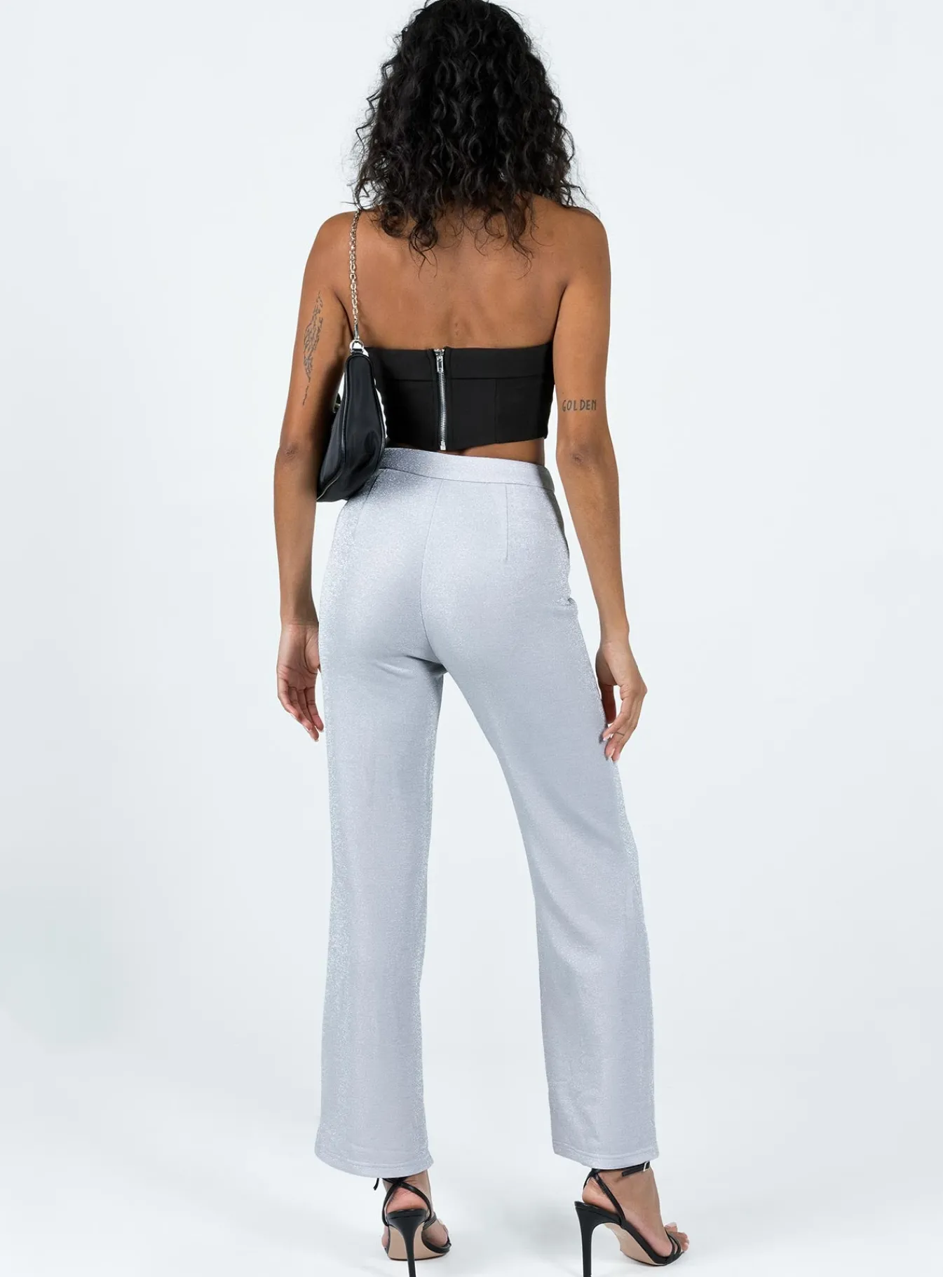 Princess Polly Croft Pantsglitter Silver Outlet