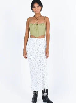 Princess Polly Crozier Top Green Best