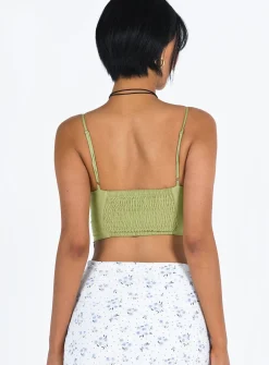 Princess Polly Crozier Top Green Best