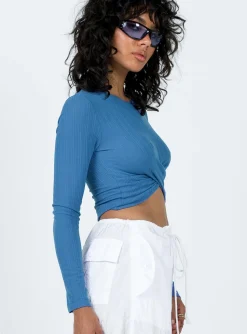 Princess Polly Culloden Long Sleeve Top  Blue Fashion