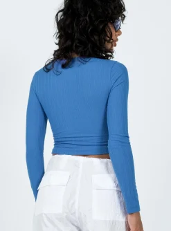 Princess Polly Culloden Long Sleeve Top  Blue Fashion
