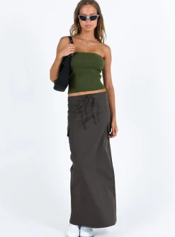Princess Polly Currin Knit Tube Top Green New