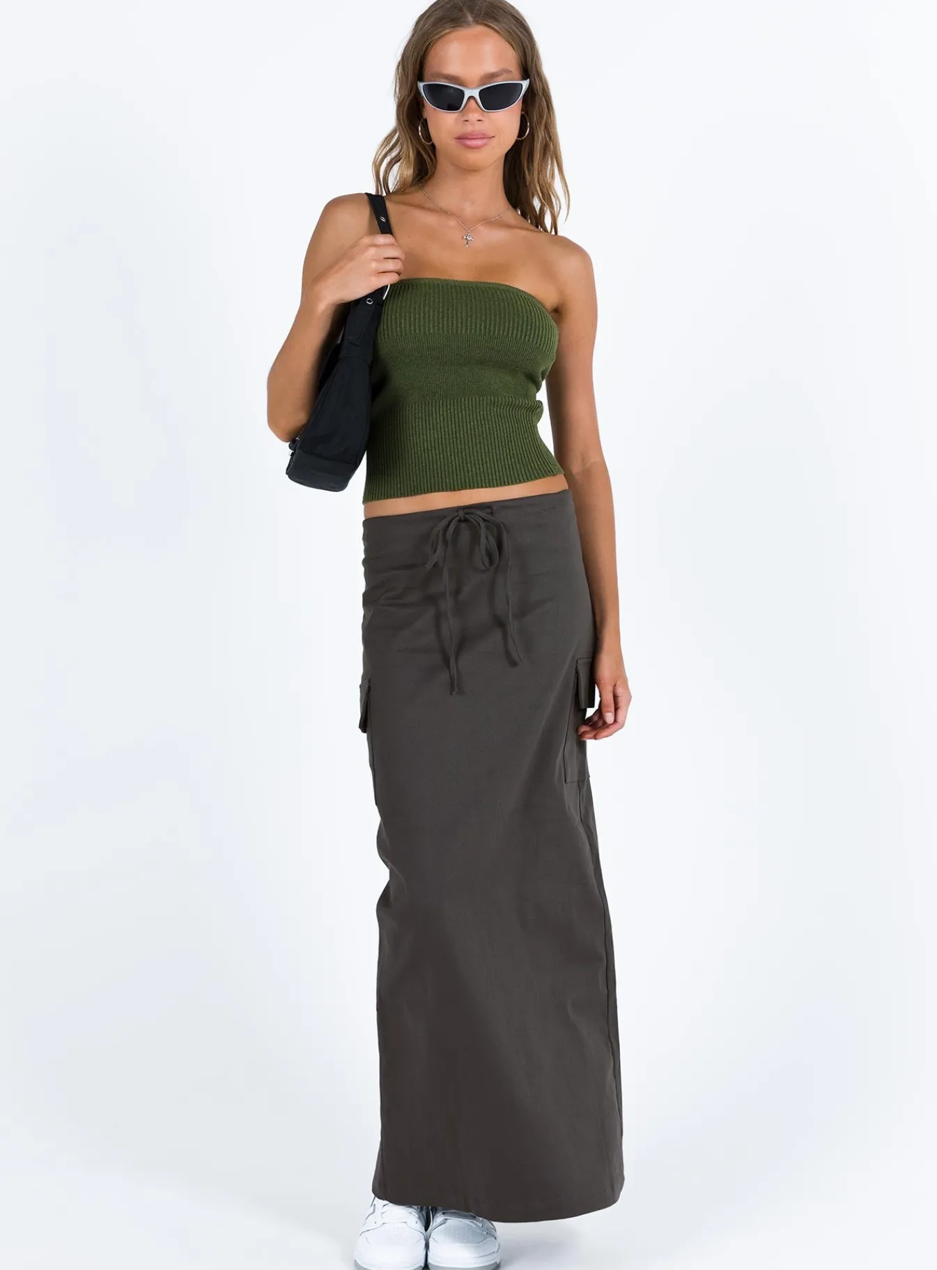 Princess Polly Currin Knit Tube Top Green New
