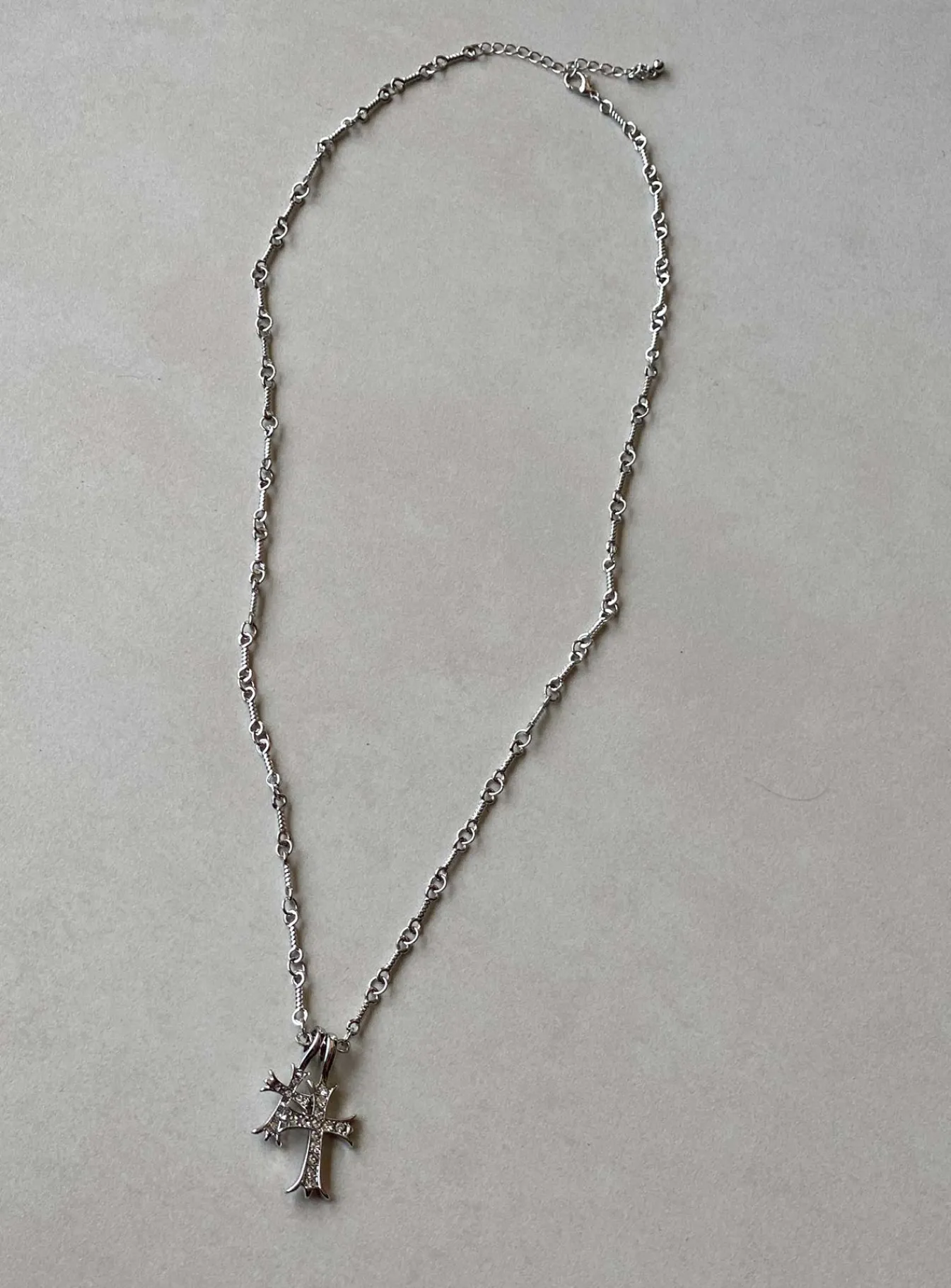 Princess Polly Curtis Cross Necklace Silver Flash Sale