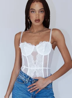 Princess Polly Dabney Bodysuit  White Best Sale
