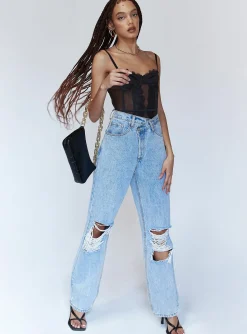 Princess Polly Dabney Bodysuit Black Fashion