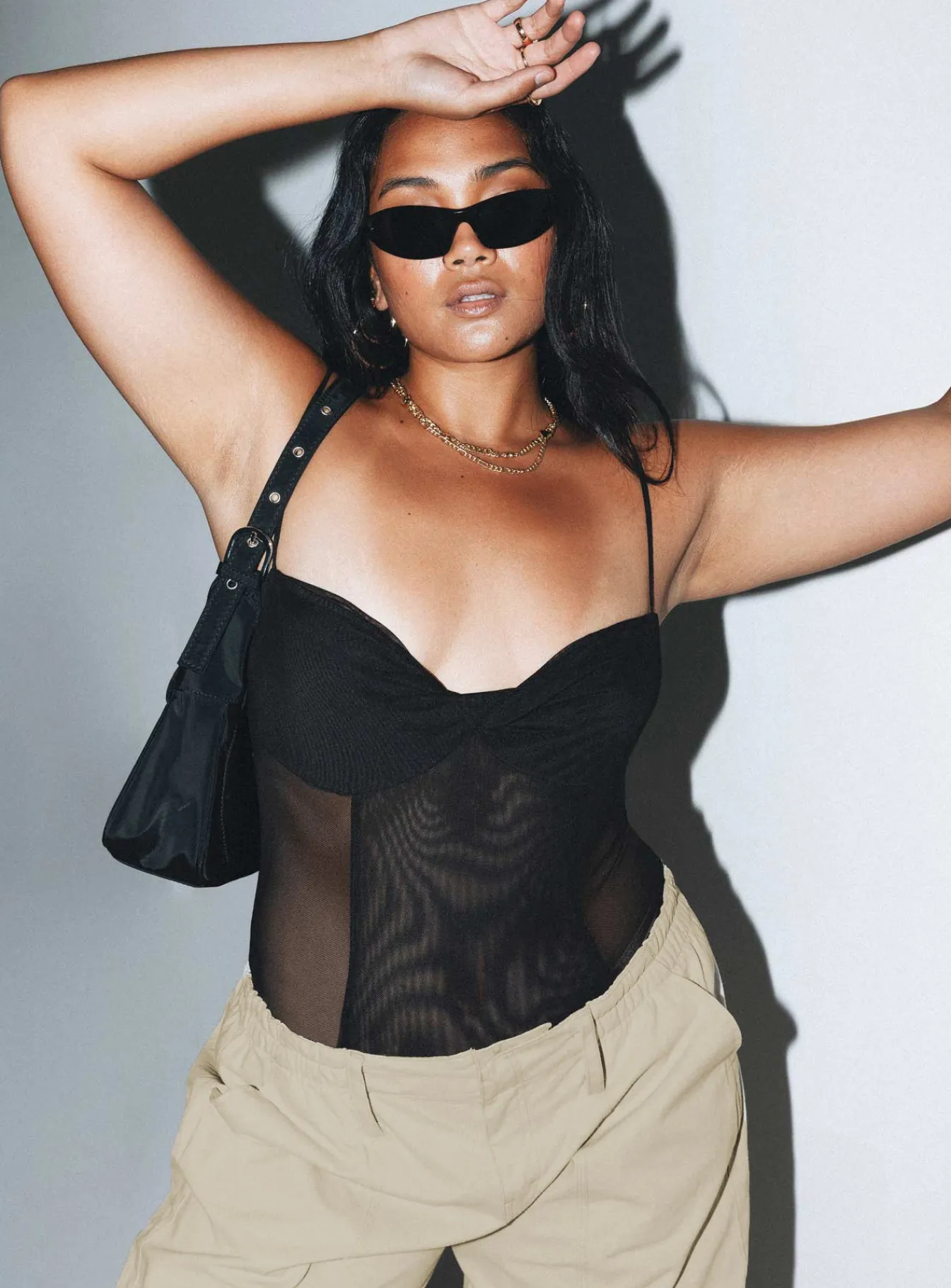 Princess Polly Dagallo Mesh Bodysuit Black Sale