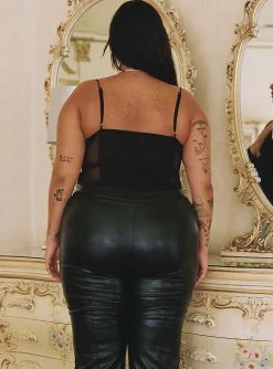 Princess Polly Dagallo Mesh Bodysuitcurve Black Sale