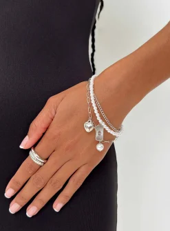 Princess Polly Daintree Charm Bracelet Silver Flash Sale