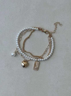 Princess Polly Daintree Charm Bracelet  Gold Cheap