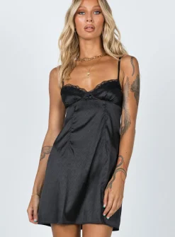 Princess Polly Dale Mini Dress Black Outlet