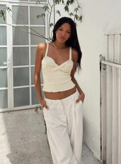 Princess Polly Dalma Twist Top Ivory Shop