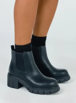 Princess Polly Damage Boots Black Flash Sale
