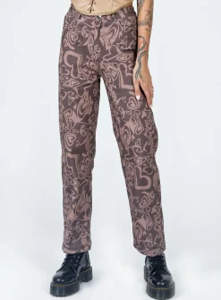 Princess Polly Dameela Straight Leg Jeans  Brown Best
