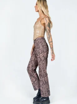 Princess Polly Dameela Straight Leg Jeans  Brown Best
