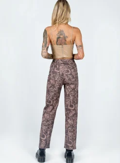 Princess Polly Dameela Straight Leg Jeans  Brown Best