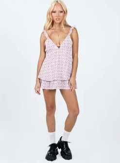 Princess Polly Damelio Mini Dress White / Floral Clearance