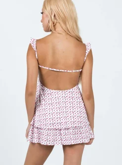 Princess Polly Damelio Mini Dress White / Floral Clearance