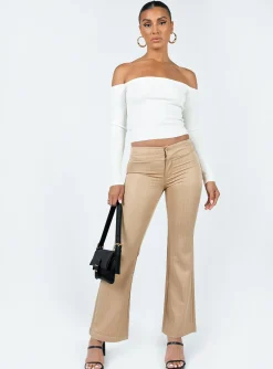 Princess Polly Dami Low Rise Pants  Beige Online