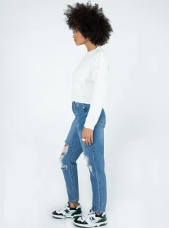 Princess Polly Damion Ripped Momjeans Denim Best