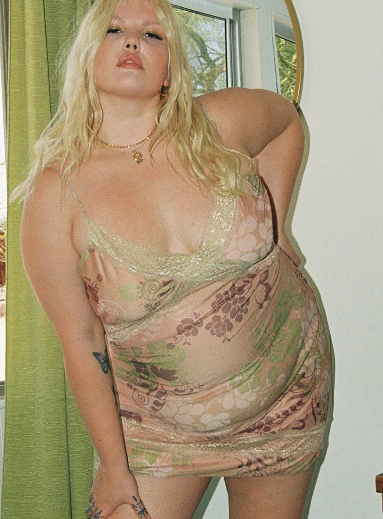 Princess Polly Dance Free Mini Dress/ Green Curve Multi Clearance