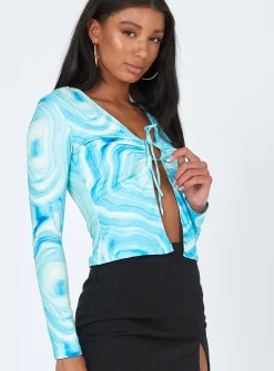 Princess Polly Danica Long Sleeve Top Blue Online