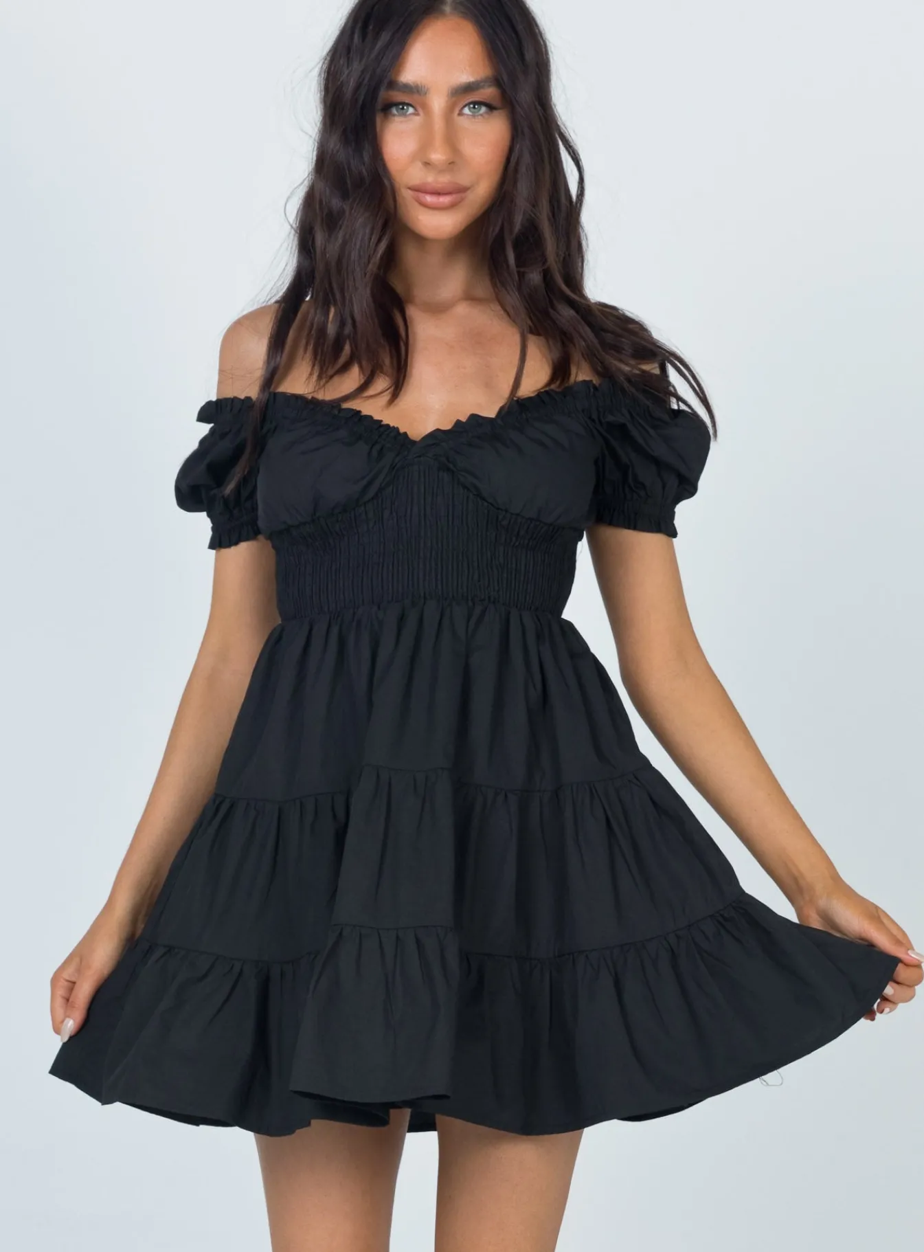 Princess Polly Daniela Mini Dress Black New