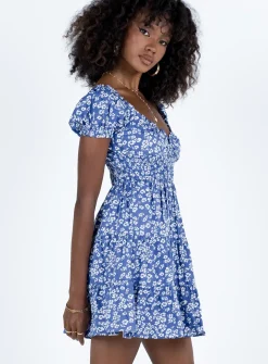 Princess Polly Daniela Mini Dress  Blue Floral Shop