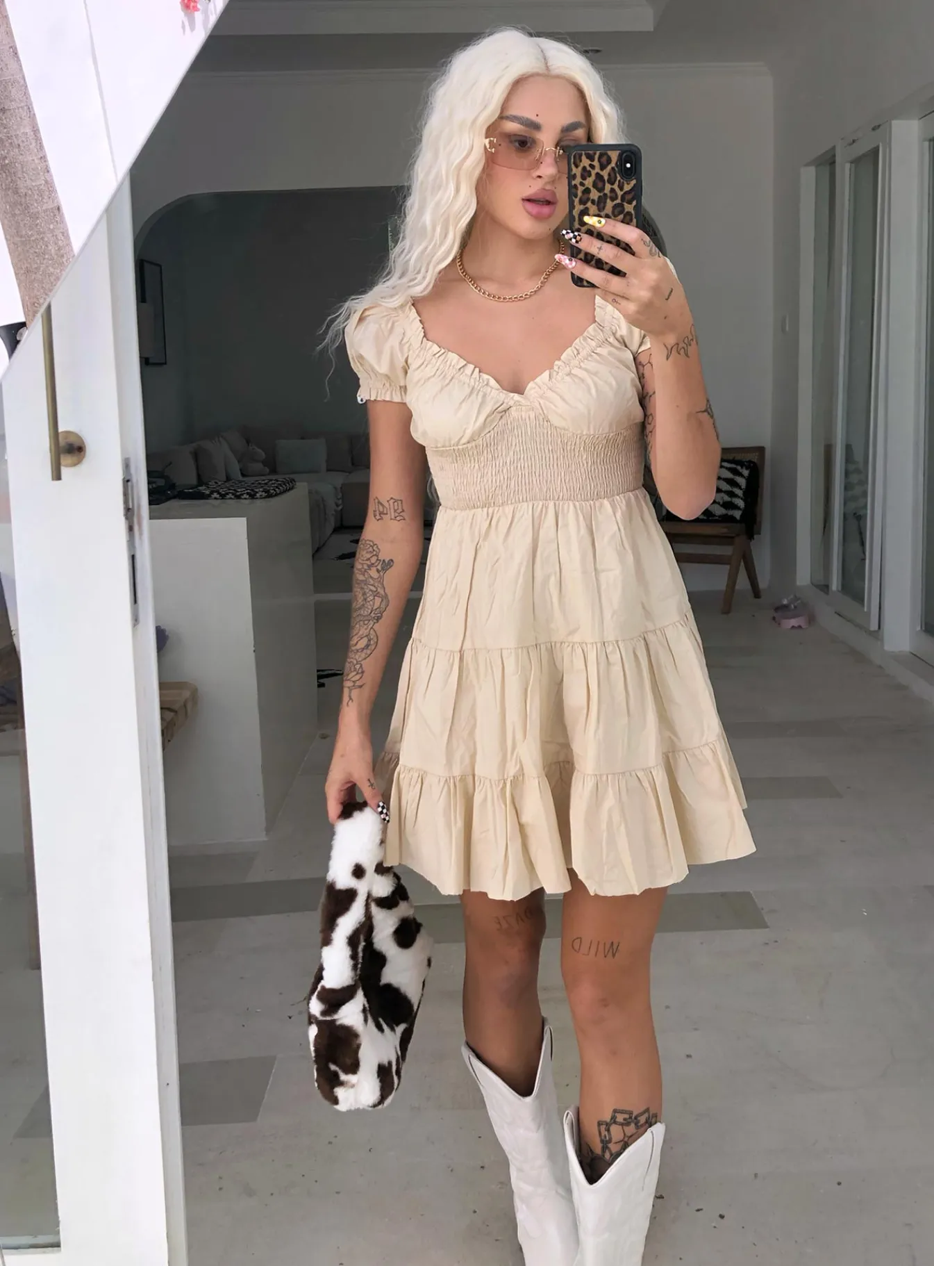 Princess Polly Daniela Mini Dress Beige Flash Sale