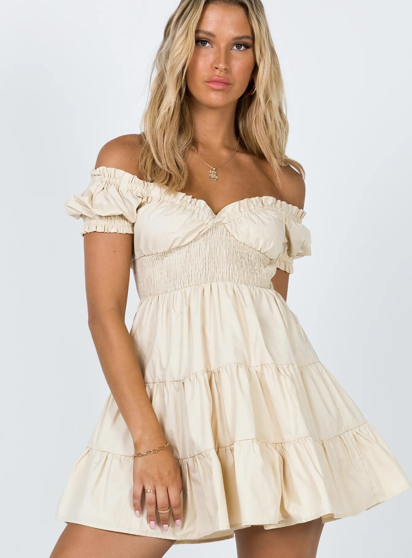 Princess Polly Daniela Mini Dress Beige Flash Sale