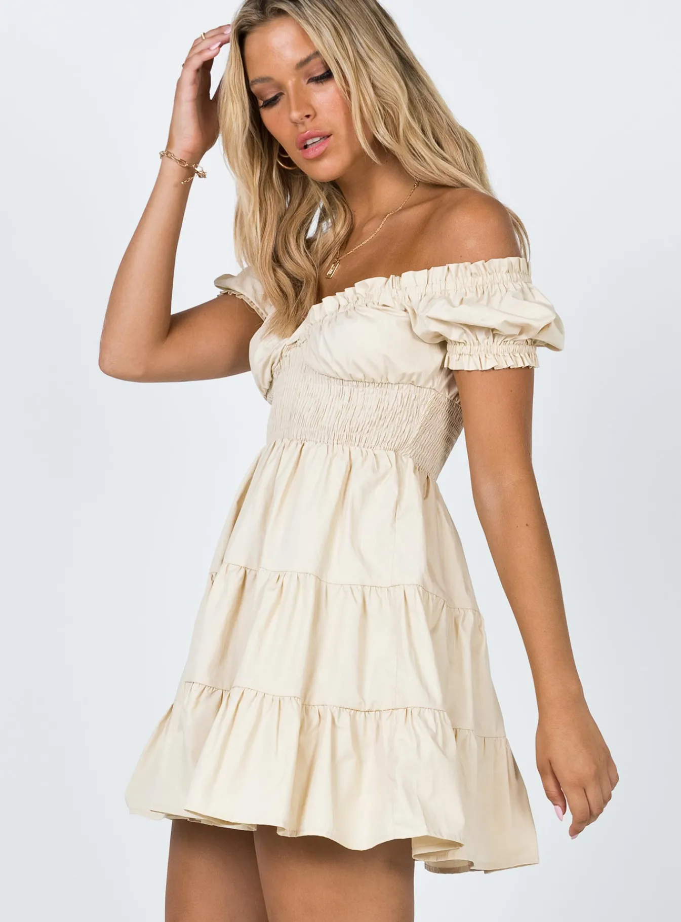 Princess Polly Daniela Mini Dress Beige Flash Sale
