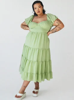 Princess Polly Danny Midi Dresscurve   Green Store