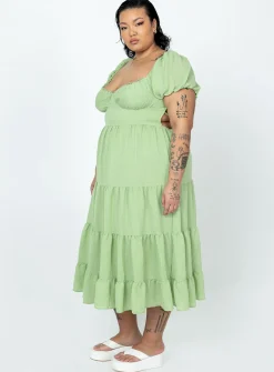 Princess Polly Danny Midi Dresscurve   Green Store