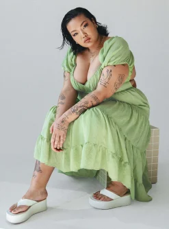 Princess Polly Danny Midi Dresscurve   Green Store