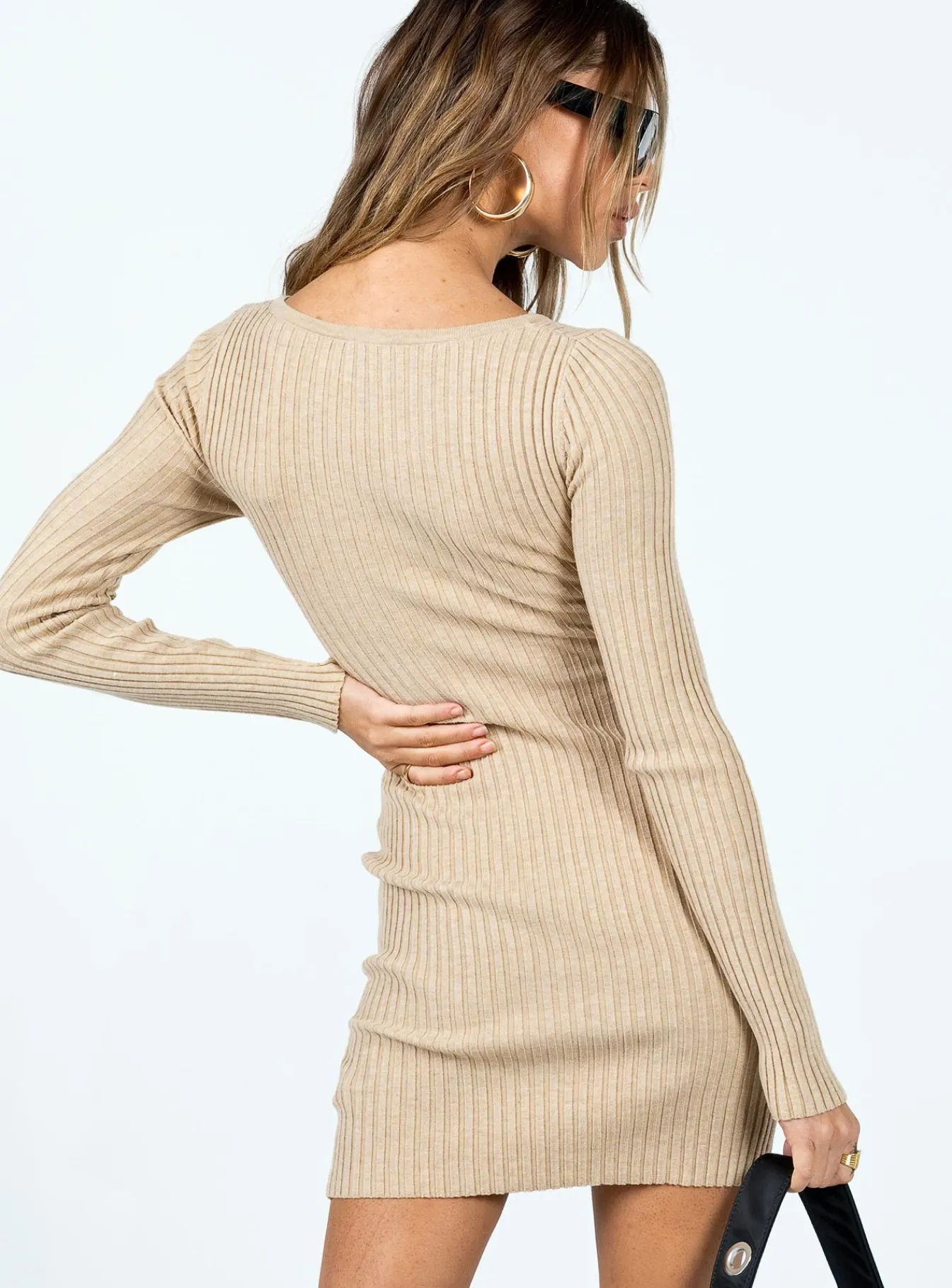 Princess Polly Dano Knit Mini Dress Tan Best Sale