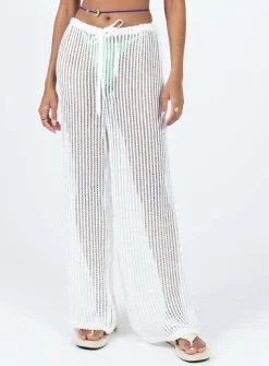 Princess Polly Darcie Knit Pants  White New