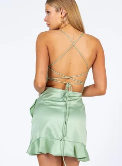 Princess Polly Darian Mini Dress  Green Best Sale