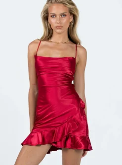 Princess Polly Darian Mini Dress  Burgundy Best Sale